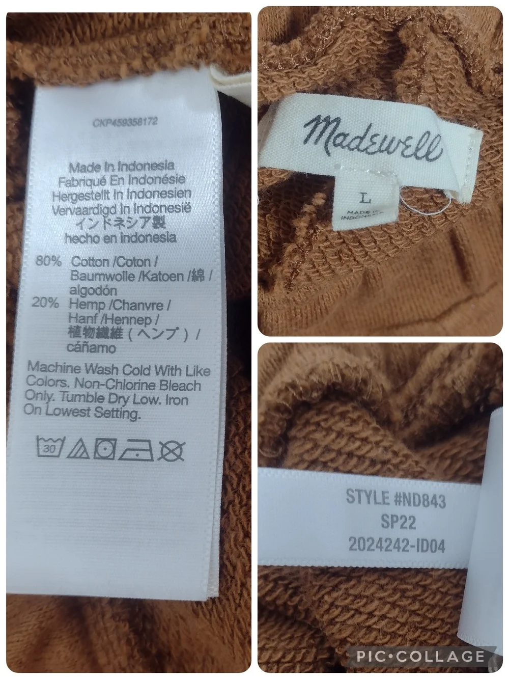 Madewell Front Pocket Cotton-Hemp Pull On Sweatshorts Dried Acorn Orange Brown